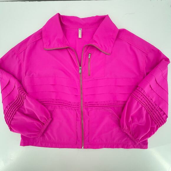 Free People Movement Check It Out Fill Zip Jacket Windbreaker, Sz. M Activewear - Picture 2 of 8